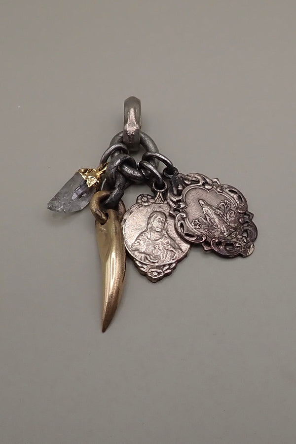 SMALL HORN DOUBLE MEDALS PENDANT