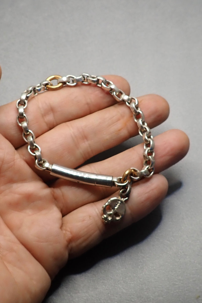 ROLO SILVER SKULL BRACELET - one made