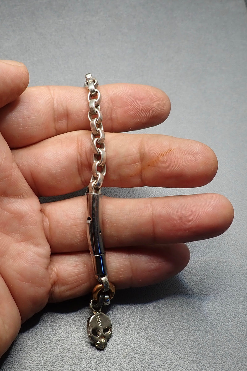 ROLO SILVER SKULL BRACELET - one made
