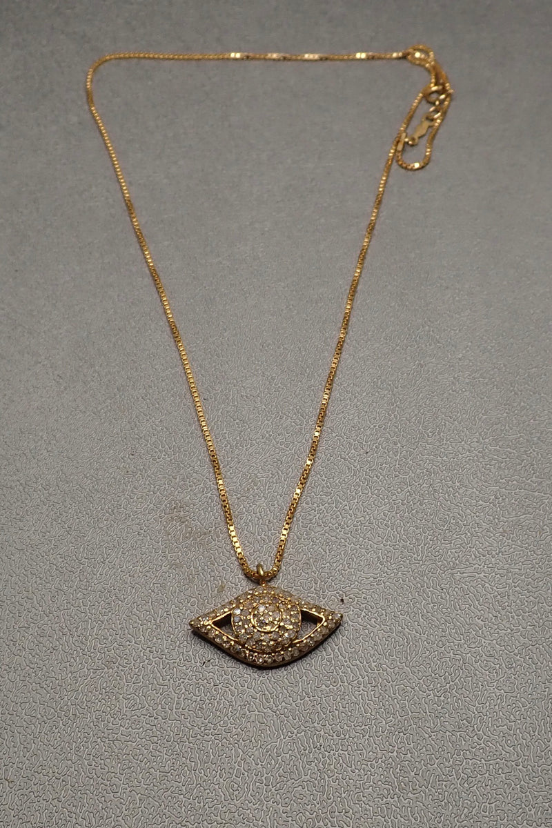 SMALL DIAMONDS DEVIL EYE PENDANT - one made