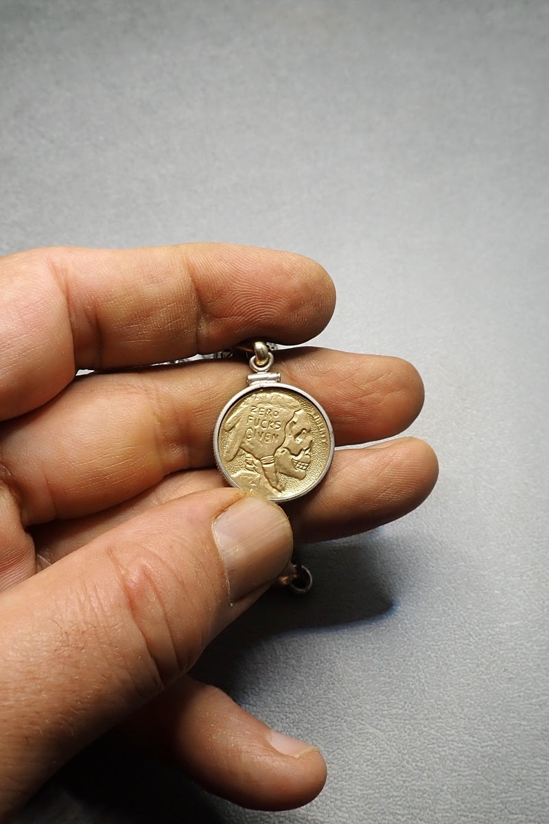 BRONZE CARVED SKULL PENDANT - two made