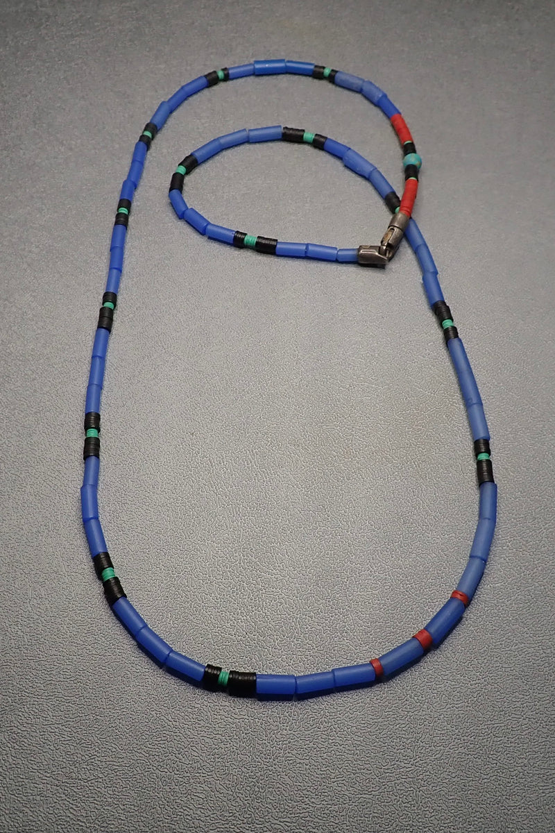 BLUE CERAMIC NECKLACE - one made