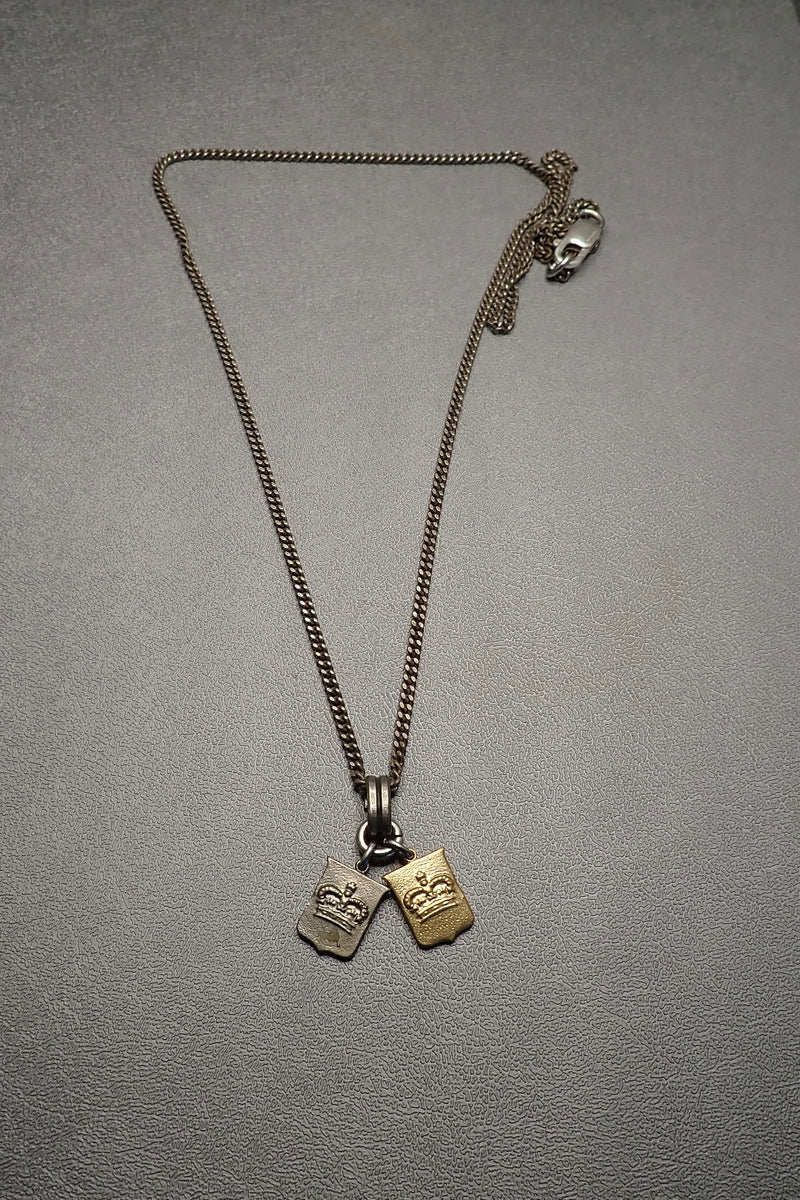 DOUBLE CROWN PENDANT NECKLACE