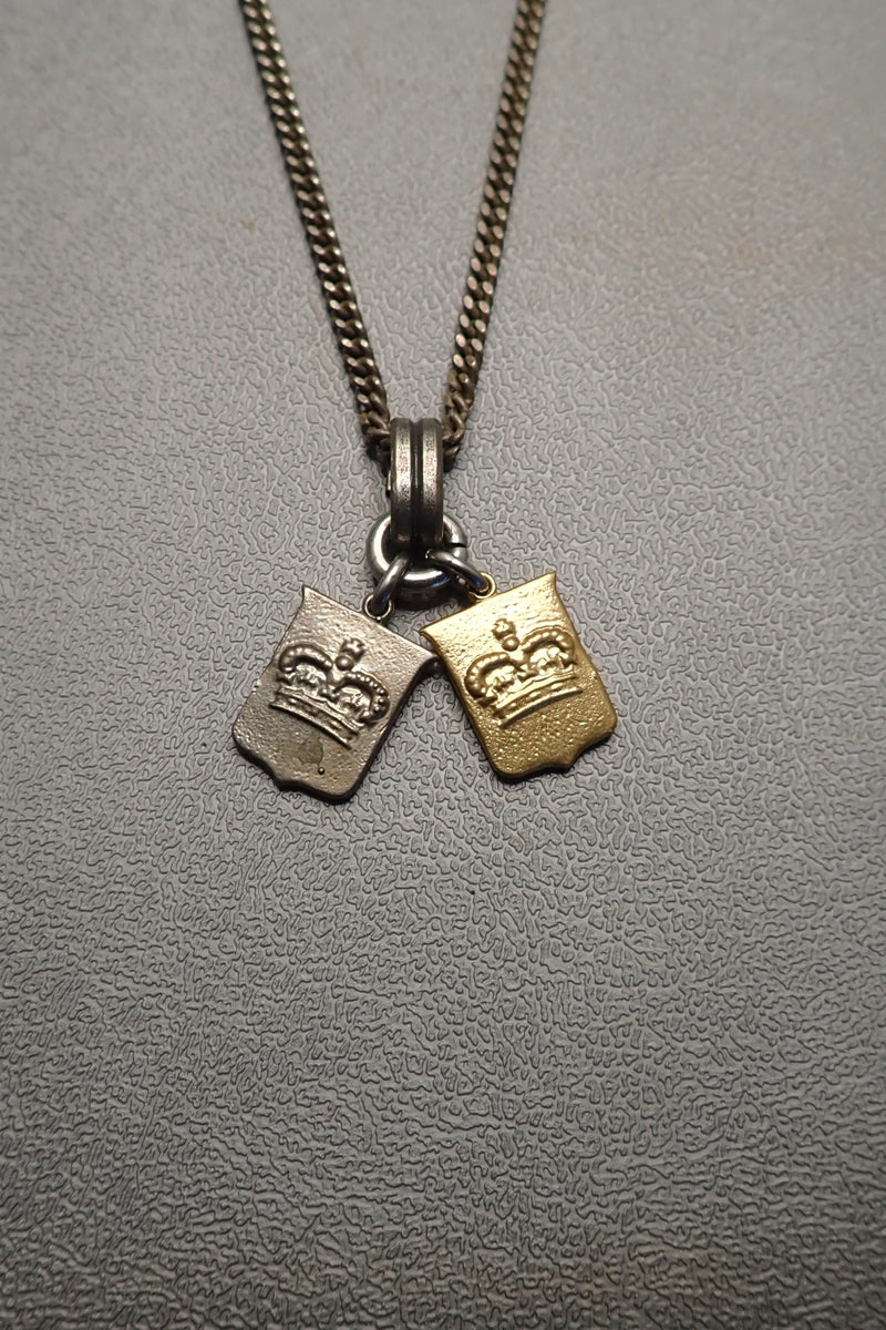 DOUBLE CROWN PENDANT NECKLACE