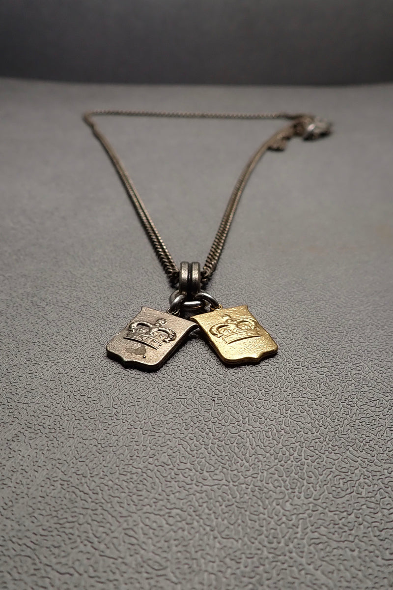 DOUBLE CROWN PENDANT NECKLACE