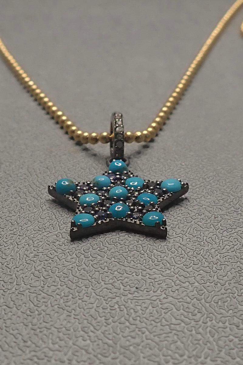 TURQUOISE & SAPPHIRE STAR PENDANT