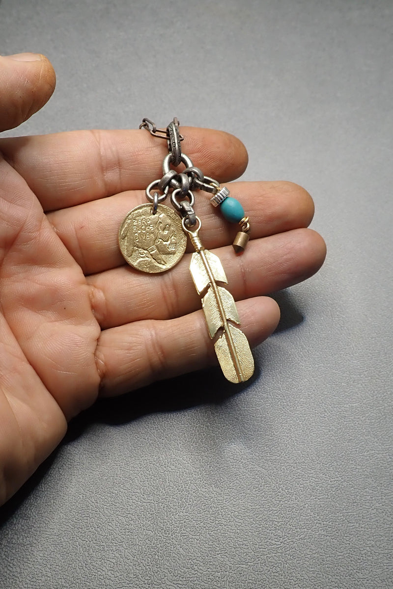 SKULL & FEATHER PENDANT II