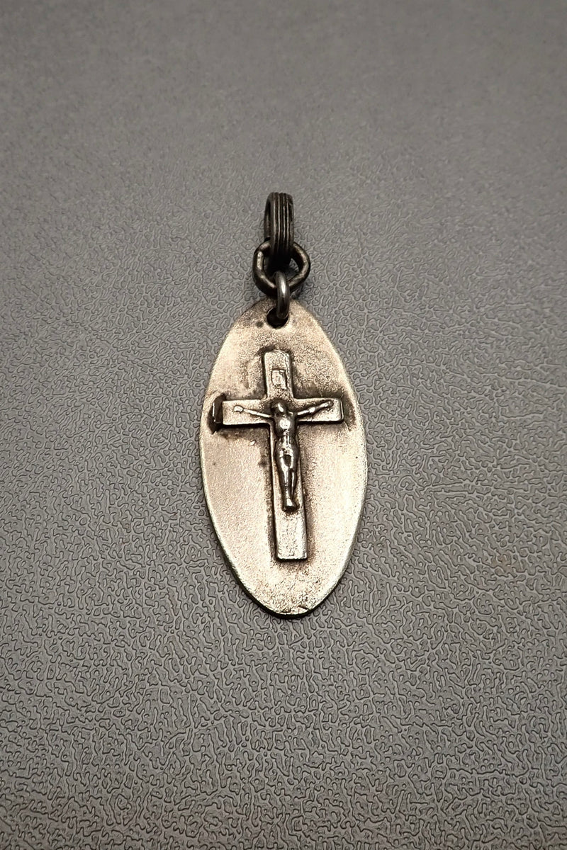 OVAL CROSS TAG PENDANT