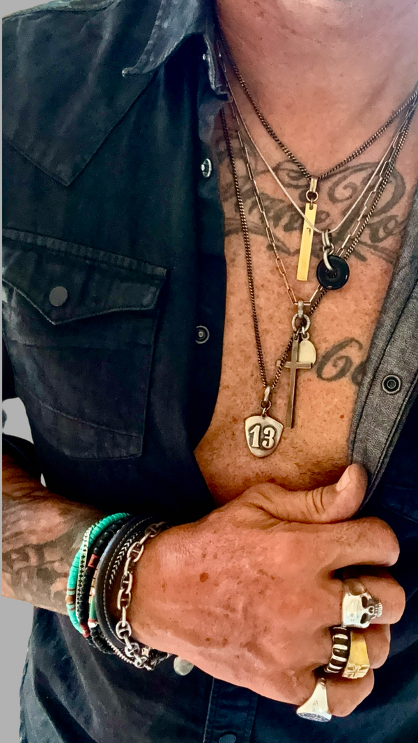 CROSS & MEDAL NECKLACE