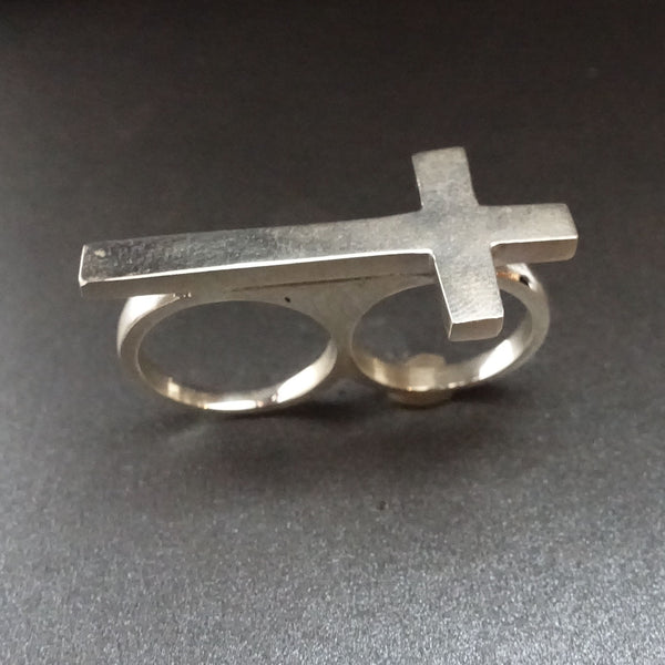 Personality Faith Cross Finger Ring Simple Adjustable Ring - Temu