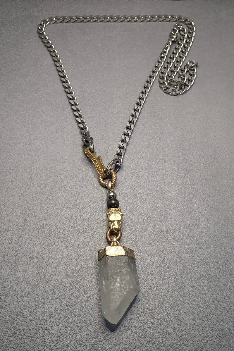 ROCK CRYSTAL LION NECKLACE - one made