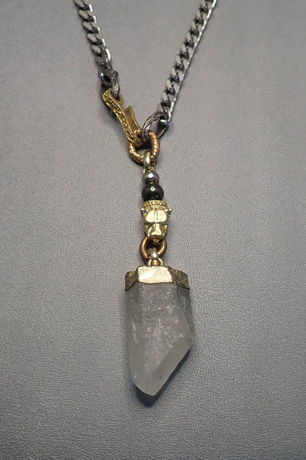 ROCK CRYSTAL LION NECKLACE - one made