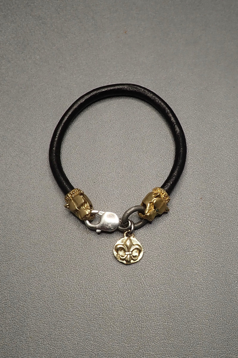 LEON HEADS LEATHER BRACELET - two made