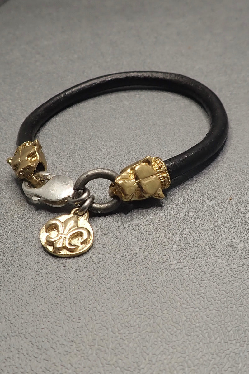 LEON HEADS LEATHER BRACELET - two made