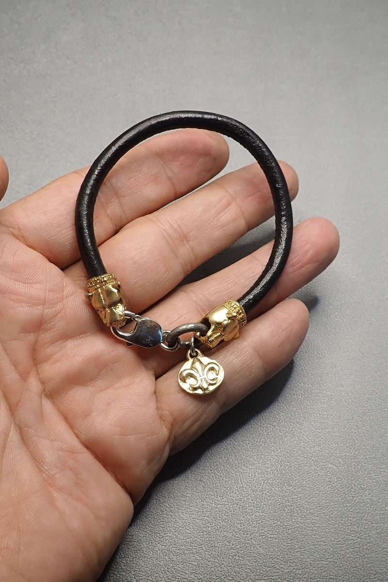 LEON HEADS LEATHER BRACELET - two made