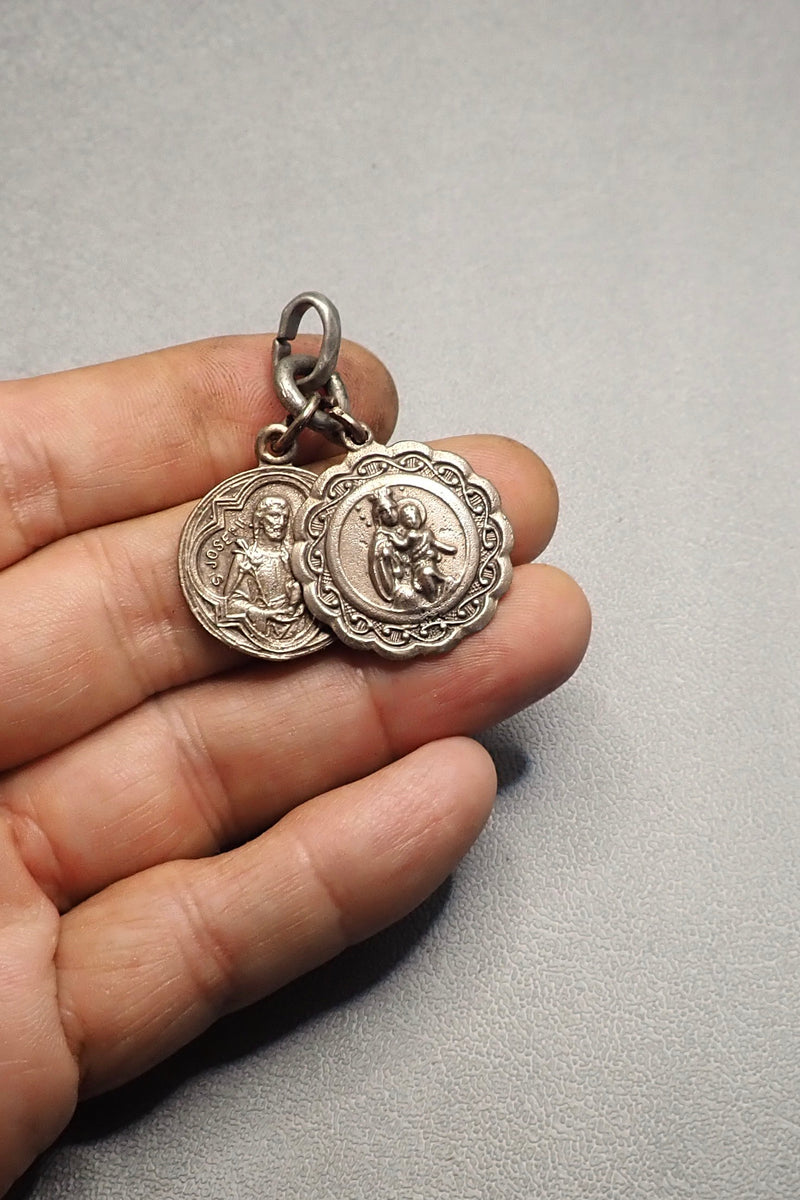 DOUBLE MEDALS PENDANT - two made