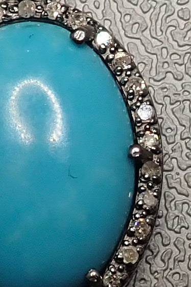 DIAMOND TURQUOISE  PENDANT - one made