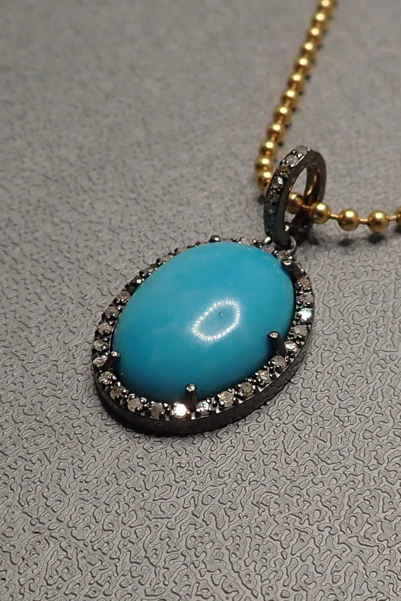 DIAMOND TURQUOISE  PENDANT - one made