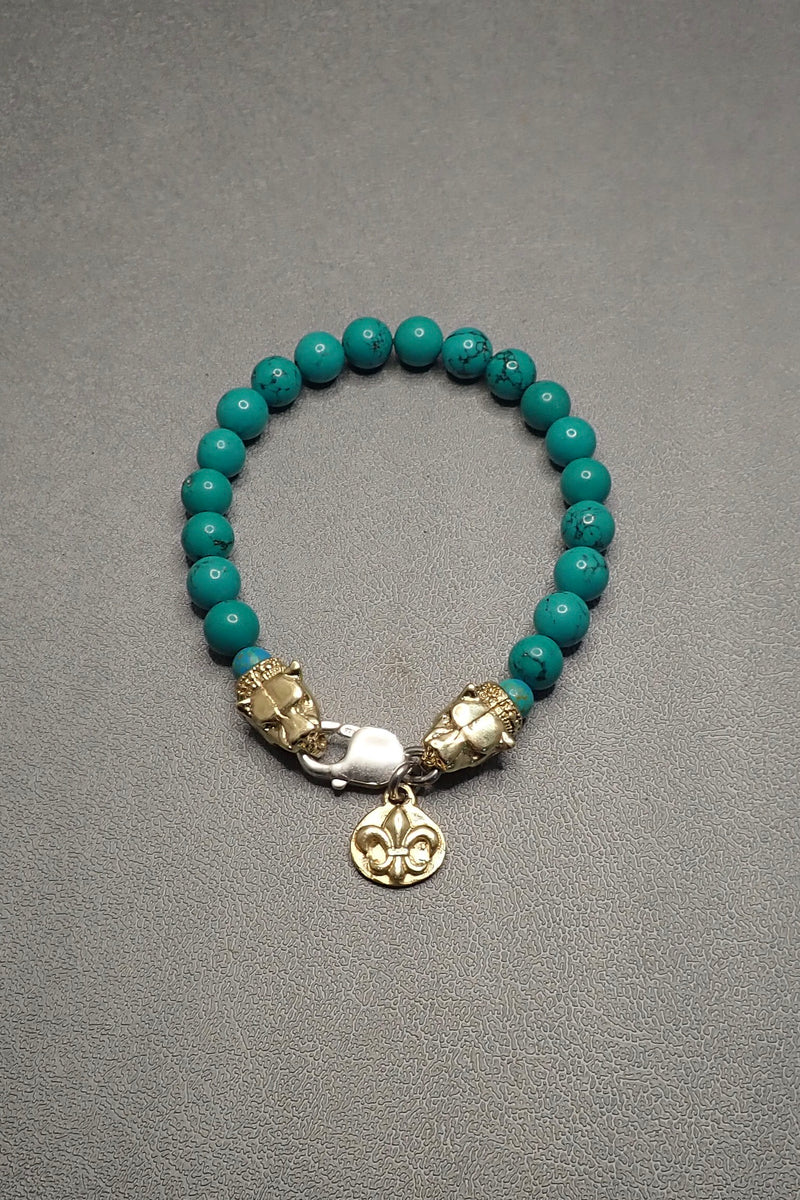 LION HEADS TURQUOISE BRACELET