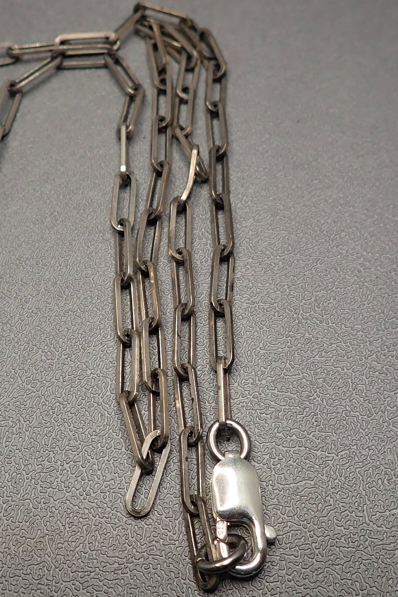 SILVER PAPER CLIP LINKS CHAIN