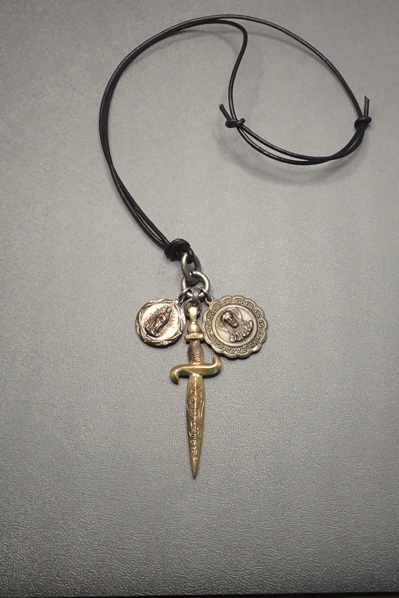 DAGGER & MEDALS NECKLACE - two made