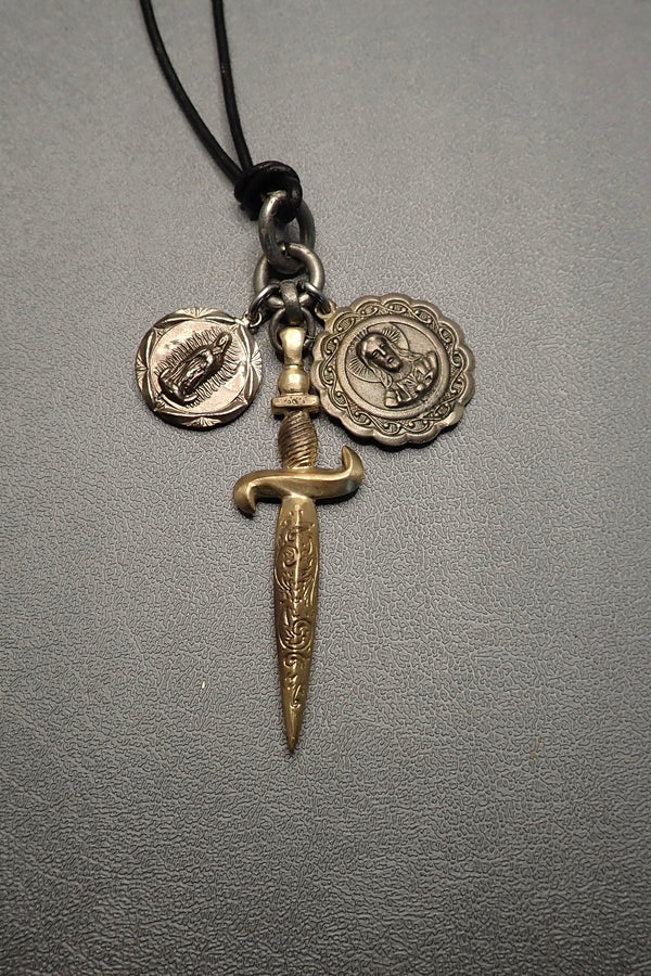 DAGGER & MEDALS NECKLACE - two made
