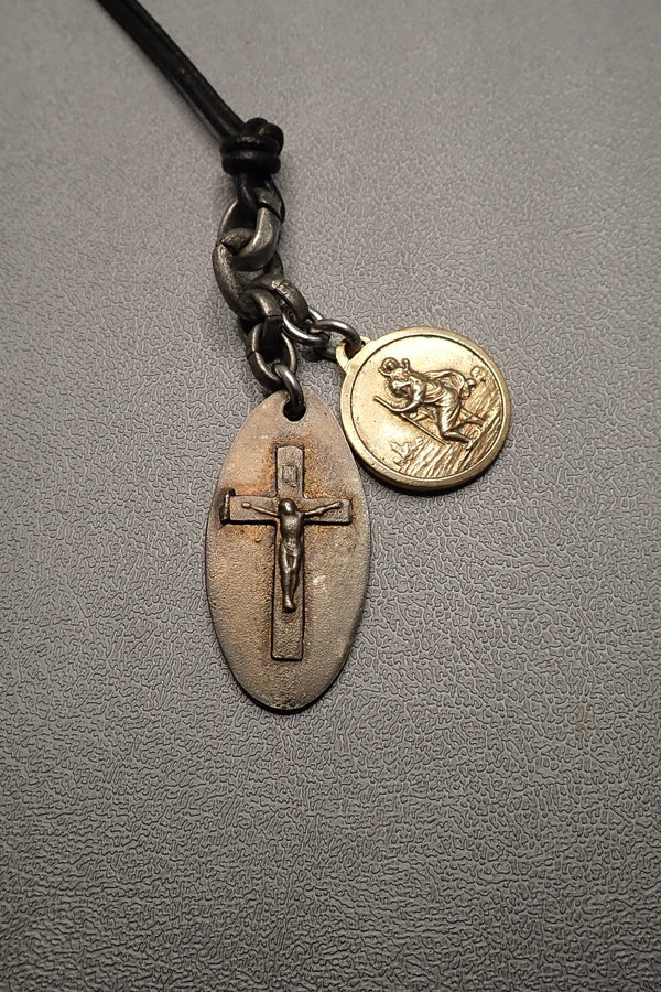 CROSS & MEDAL NECKLACE - one made