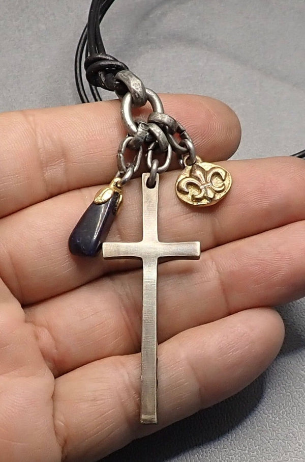 CROSS & STONE NECKLACE - one made