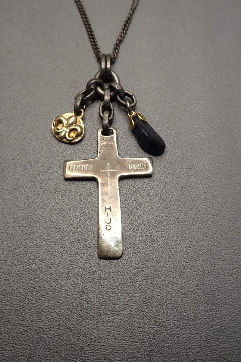 ENGRAVED CROSS NECKLACE - two made – Dirty Hands Jewelry
