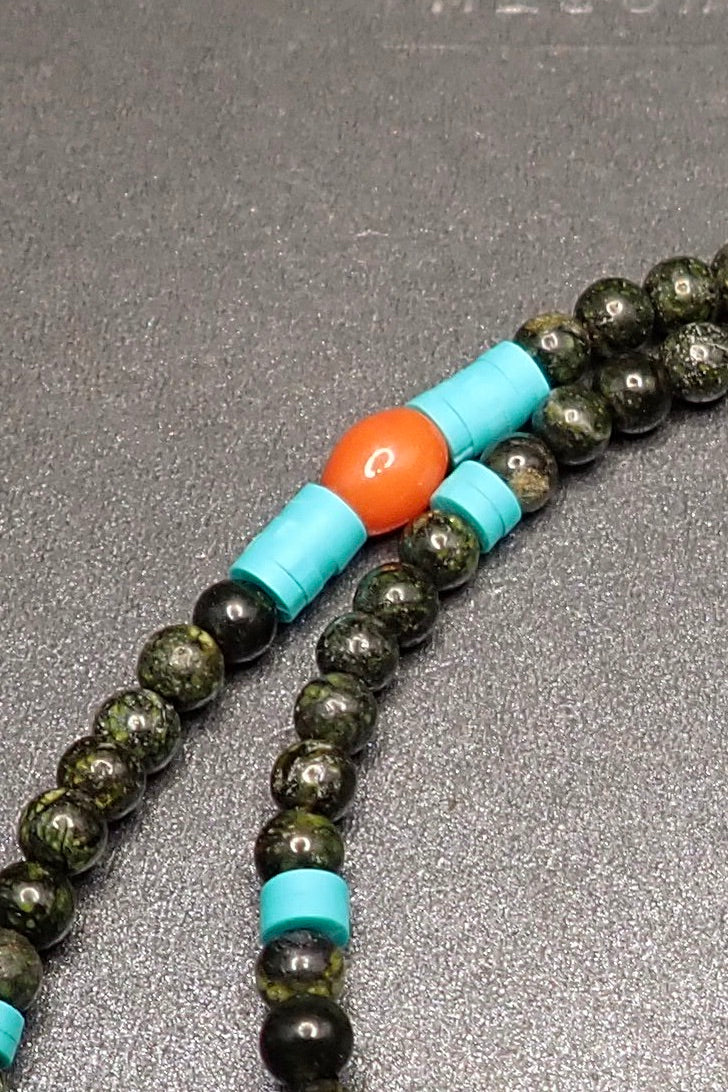 GREEN JASPER & SILVER NECKLACE - one made