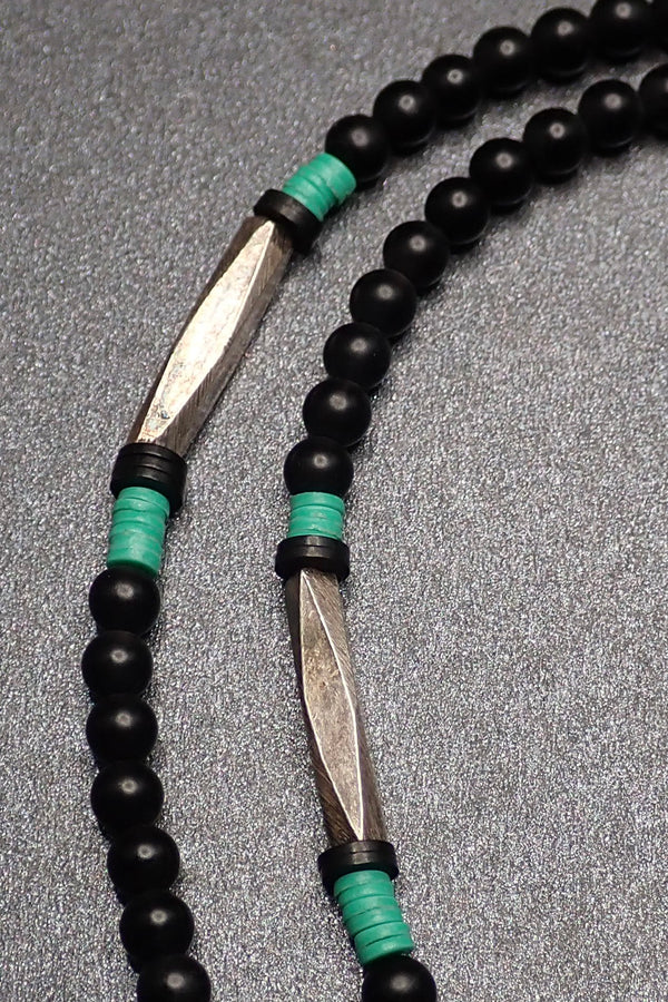 ONYX & SILVER BEADS NECKLACE - ONLY ONE MADE