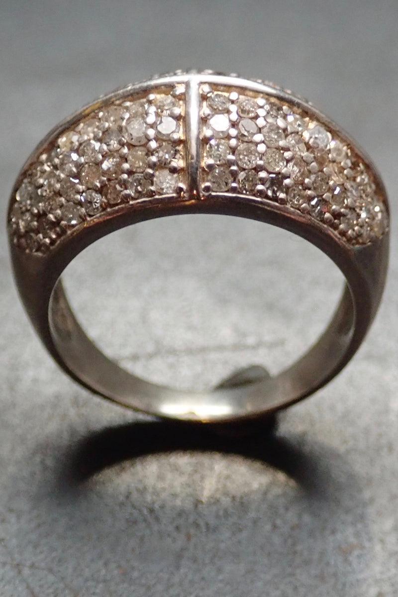 DOME CROSS DIAMONDS RING