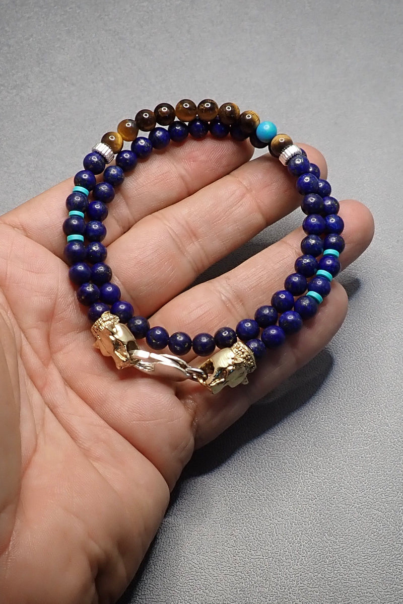 DOUBLE WRAP LAPIS LAZULI BRACELET - two made